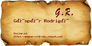 Gáspár Rodrigó névjegykártya